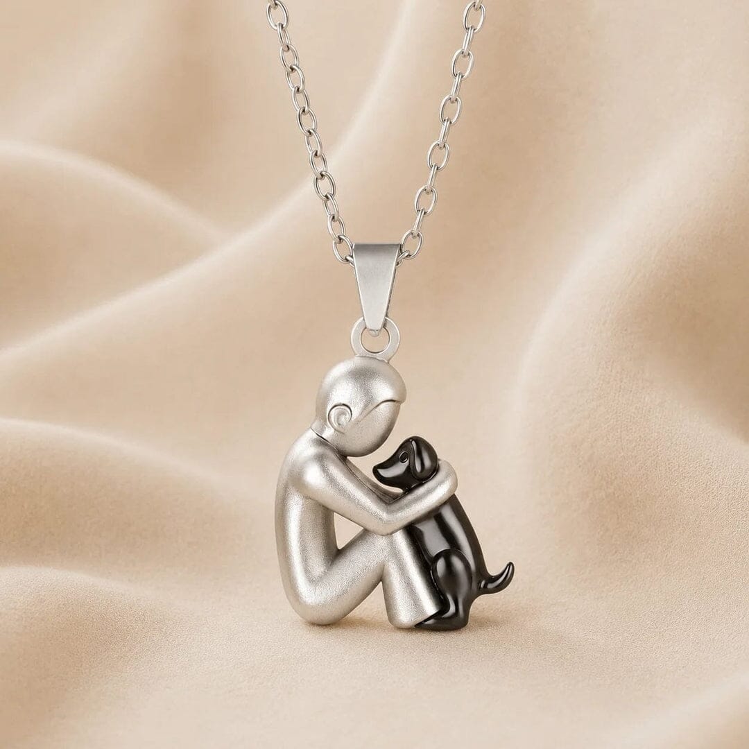 Collier Câlin éternel, homme et chien, bicolore noir