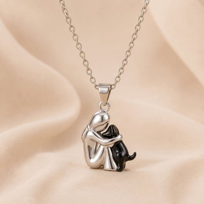 Collier Câlin éternel, femme et chien, bicolore noir