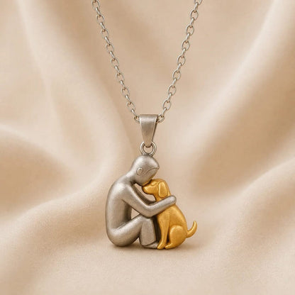 Collier Câlin éternel, homme et chien, bicolore doré
