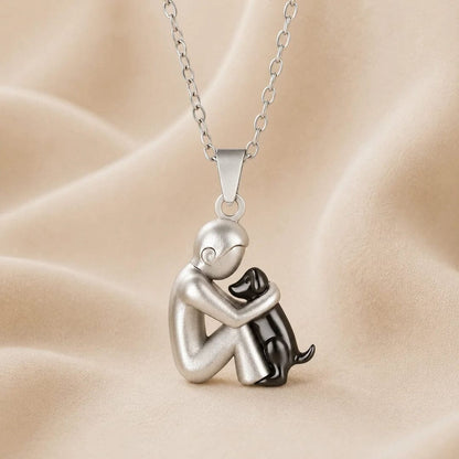 Collier Câlin éternel, homme et chien, bicolore noir